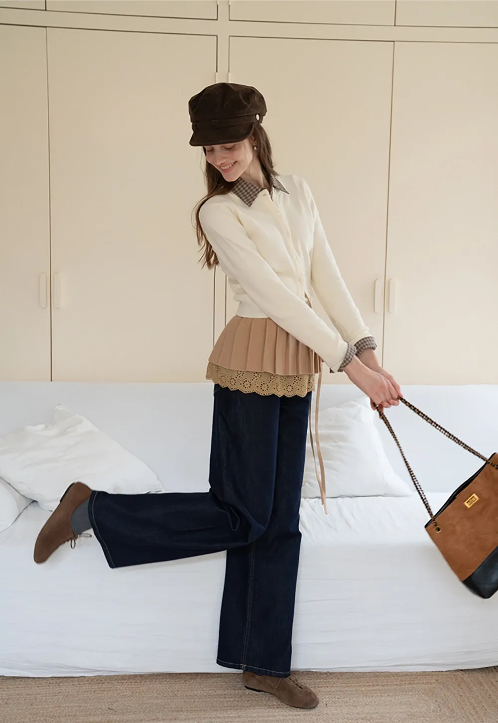 Women's Casual Crewneck Knit Cardigan