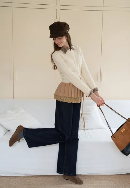 Women's Casual Crewneck Knit Cardigan