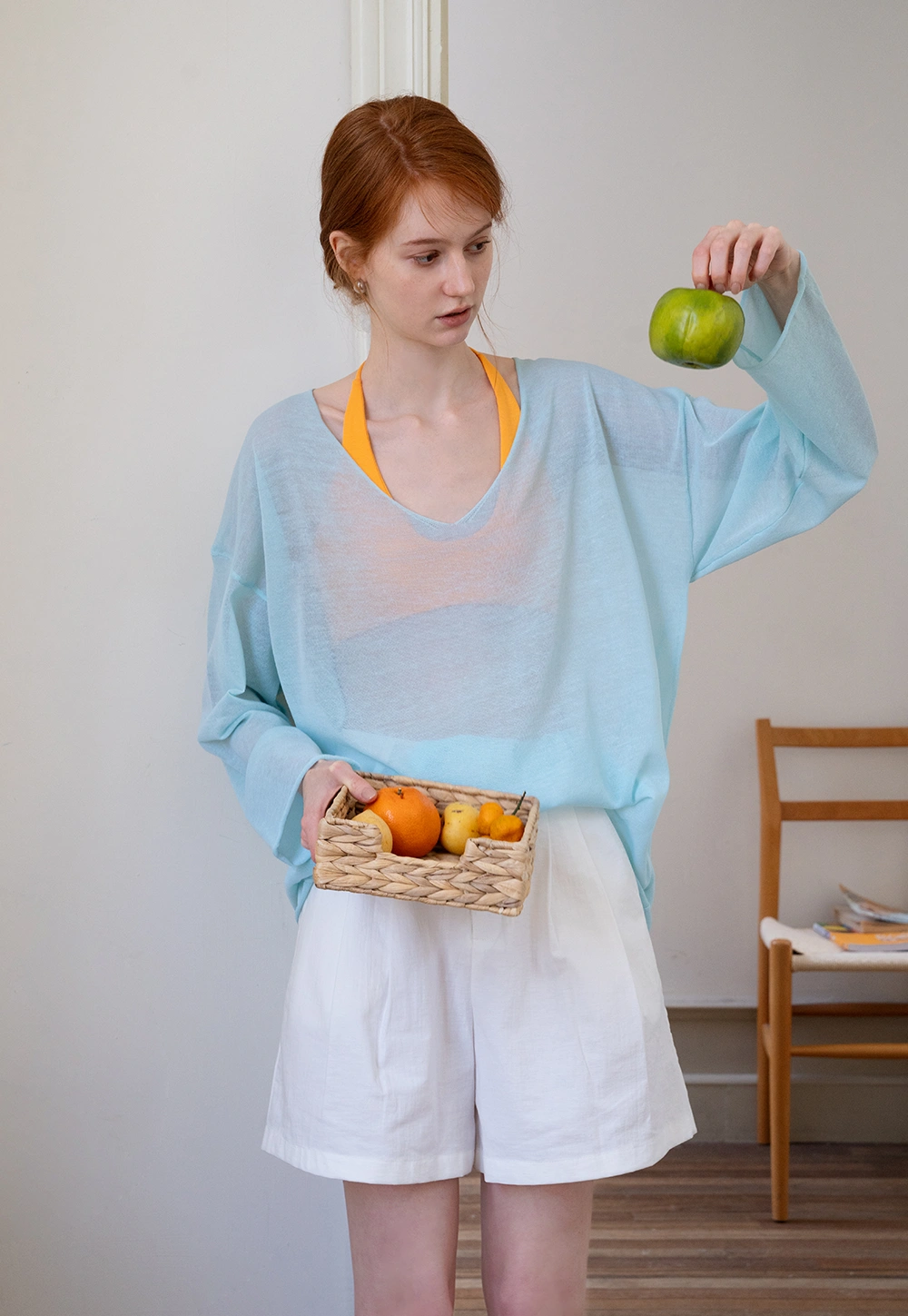 Soft V-Neck Long Sleeve Tee
