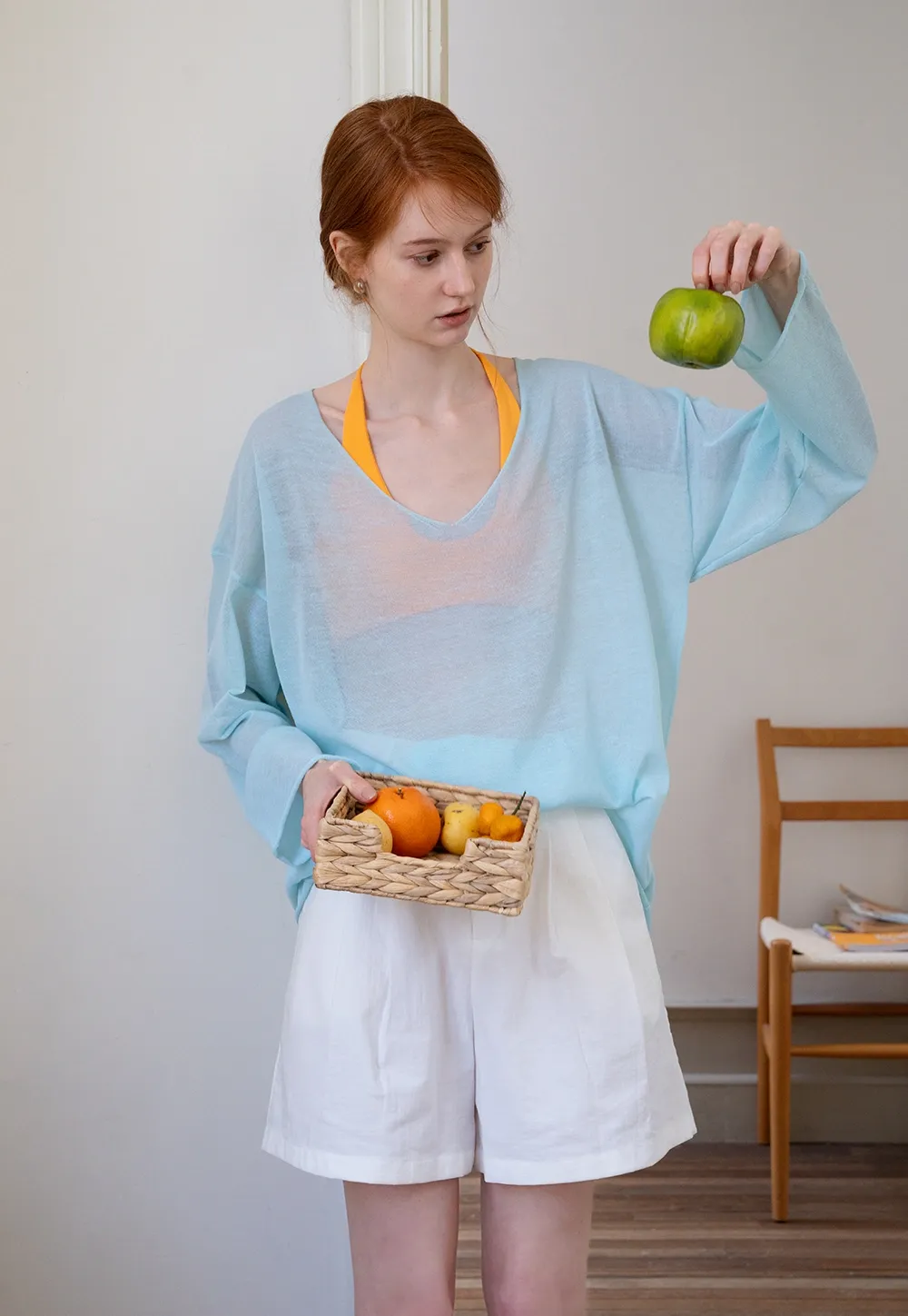 Soft V-Neck Long Sleeve Tee