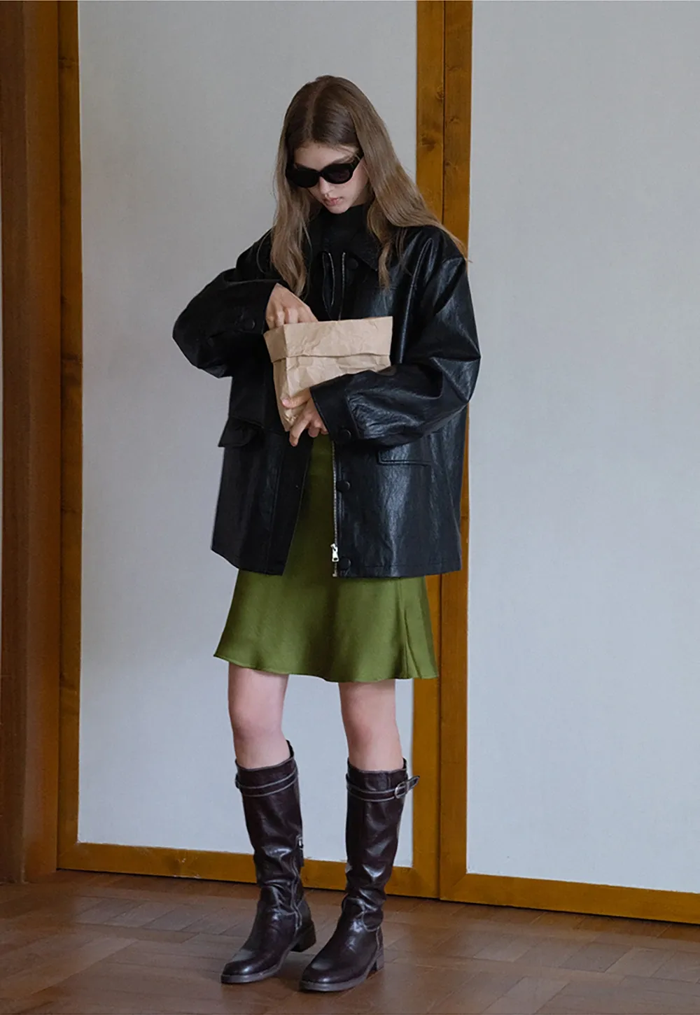 Elegant Satin Midi Skirt