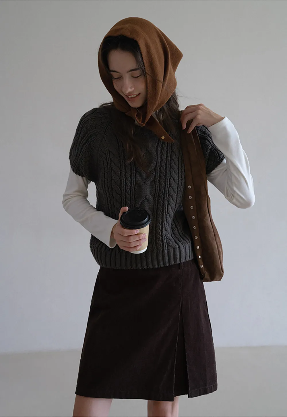 Cable Knit Sleeveless Sweater