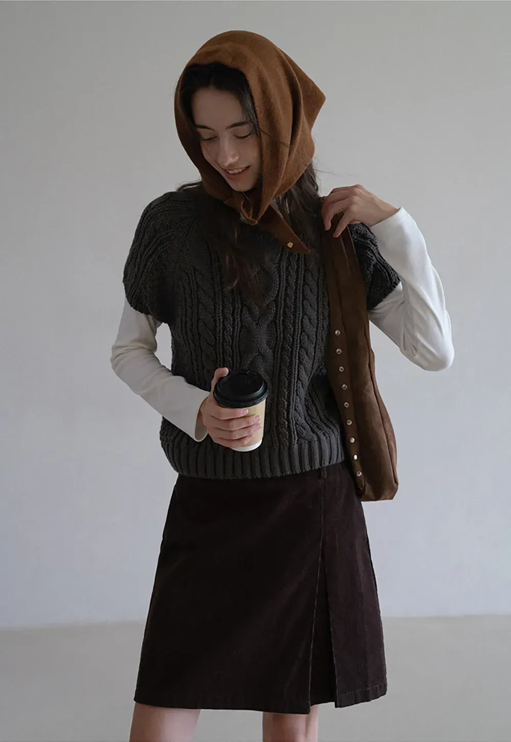 Cable Knit Sleeveless Sweater