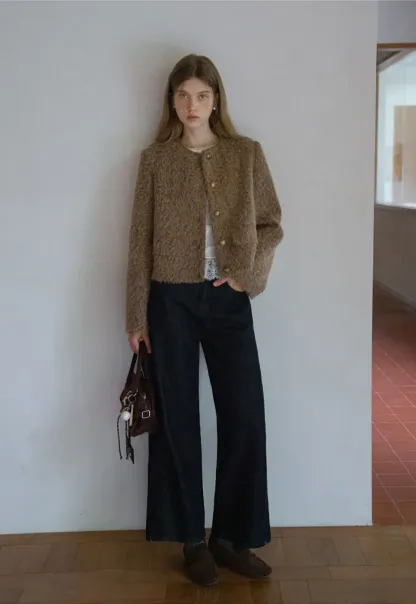 Fuzzy Button Up Jacket