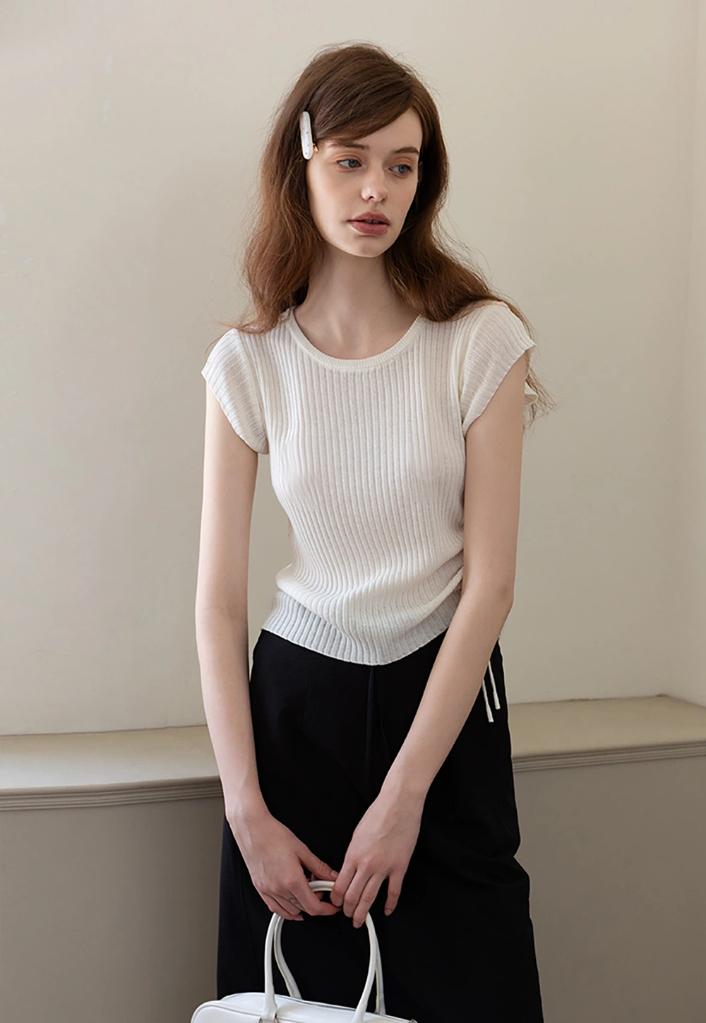 Women's Ribbed Tie-Side Top