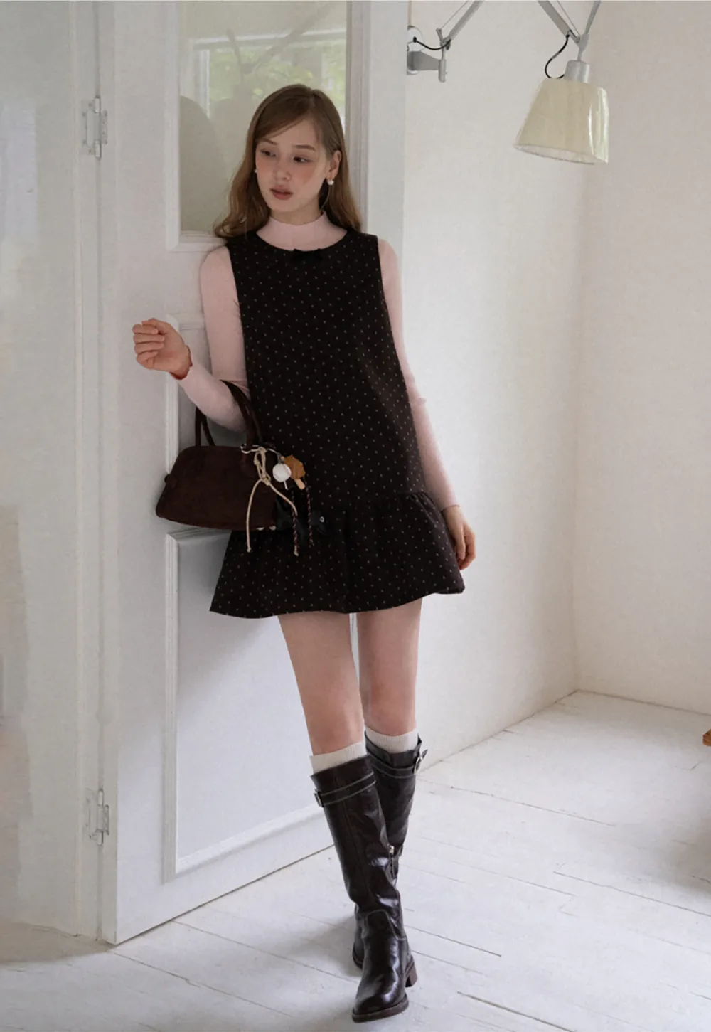 Polka Dot Sleeveless Mini Dress