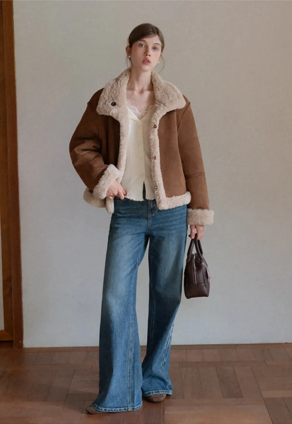 Vintage Wash Wide-Leg Jeans