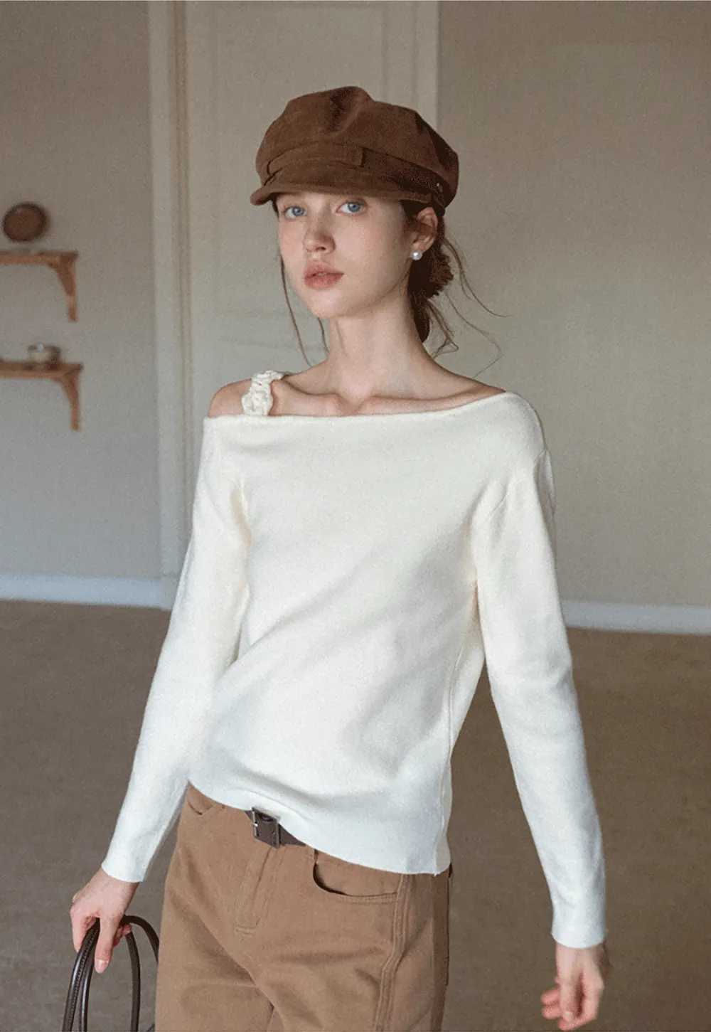 One Shoulder Long Sleeve Top