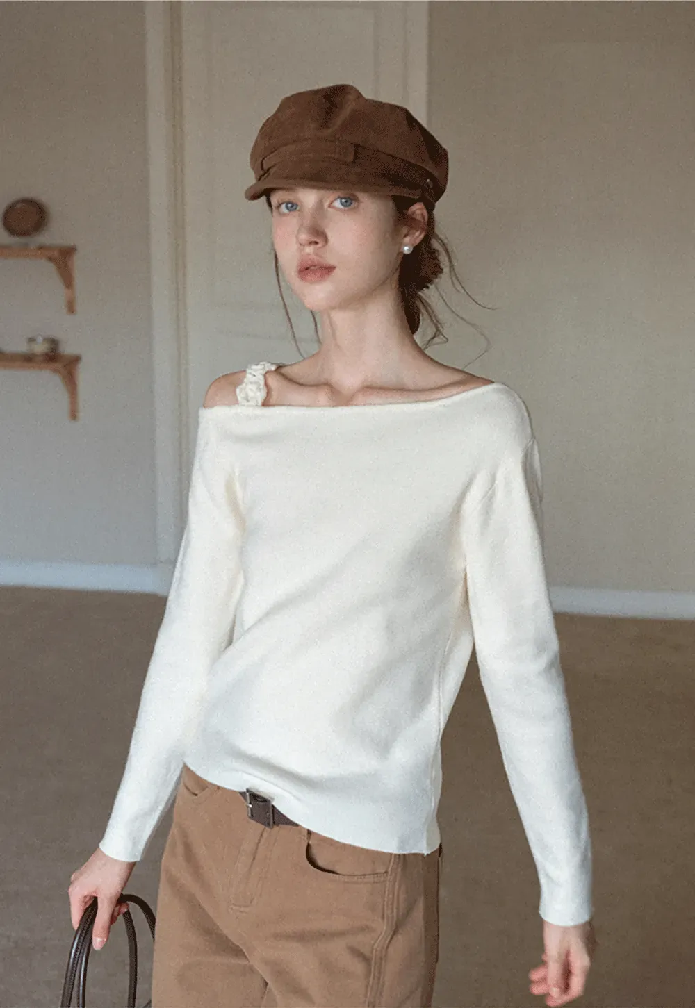 One Shoulder Long Sleeve Top