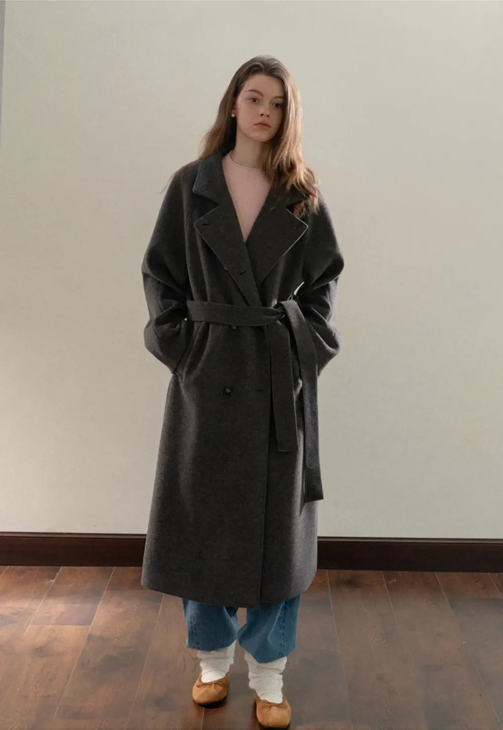 Stand-Collar Ribbed Fleece Knit Top