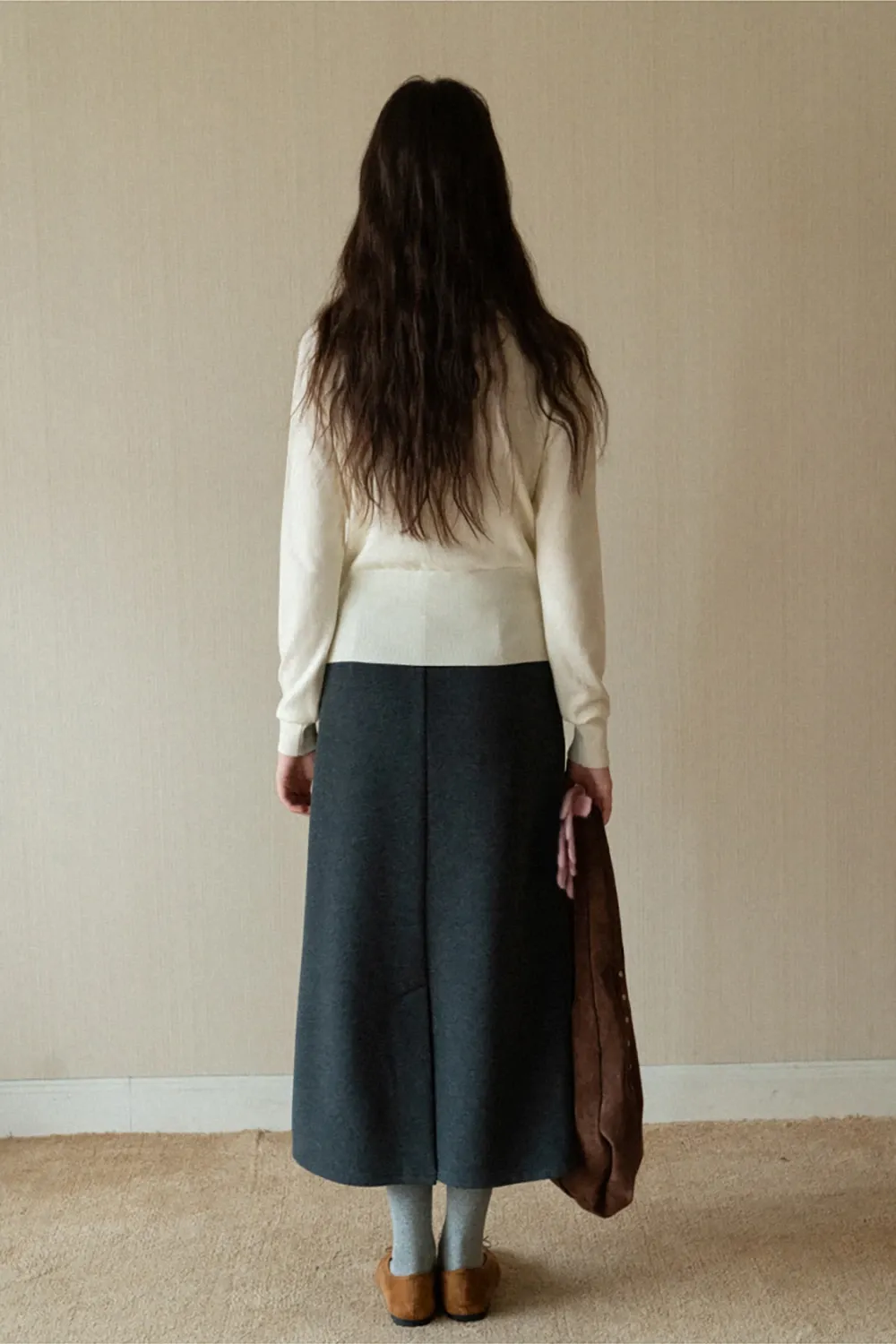 Drawstring Waist Midi Skirt for Women