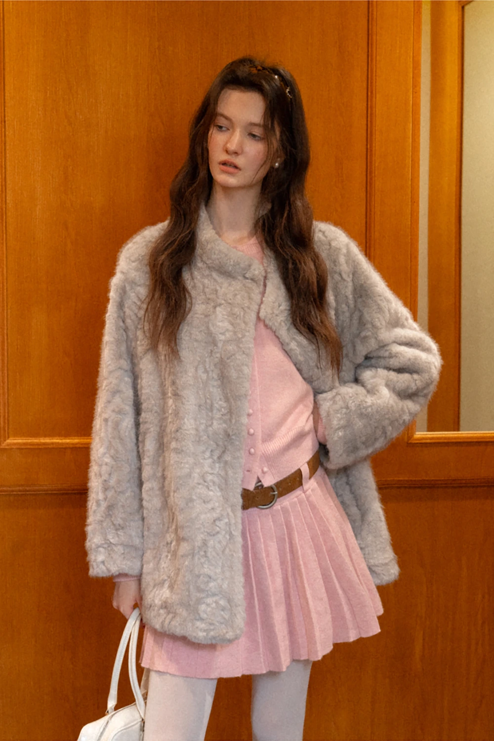 Chic Faux Fur Leather Jacket