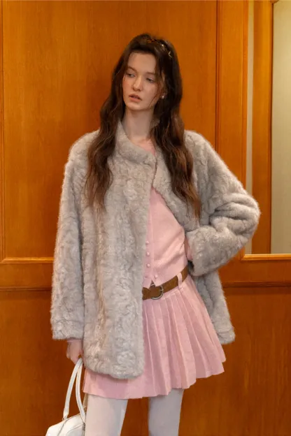 Chic Faux Fur Leather Jacket