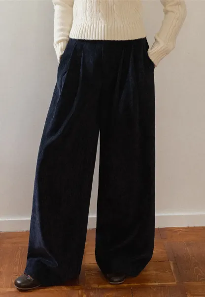 Velvet Wide-Leg Trousers