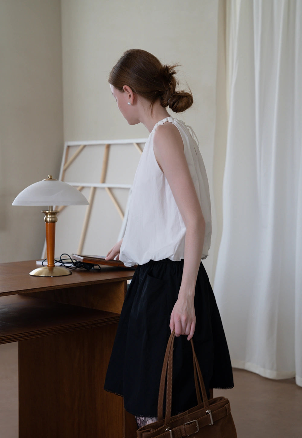 Braided Strap Bubble Top