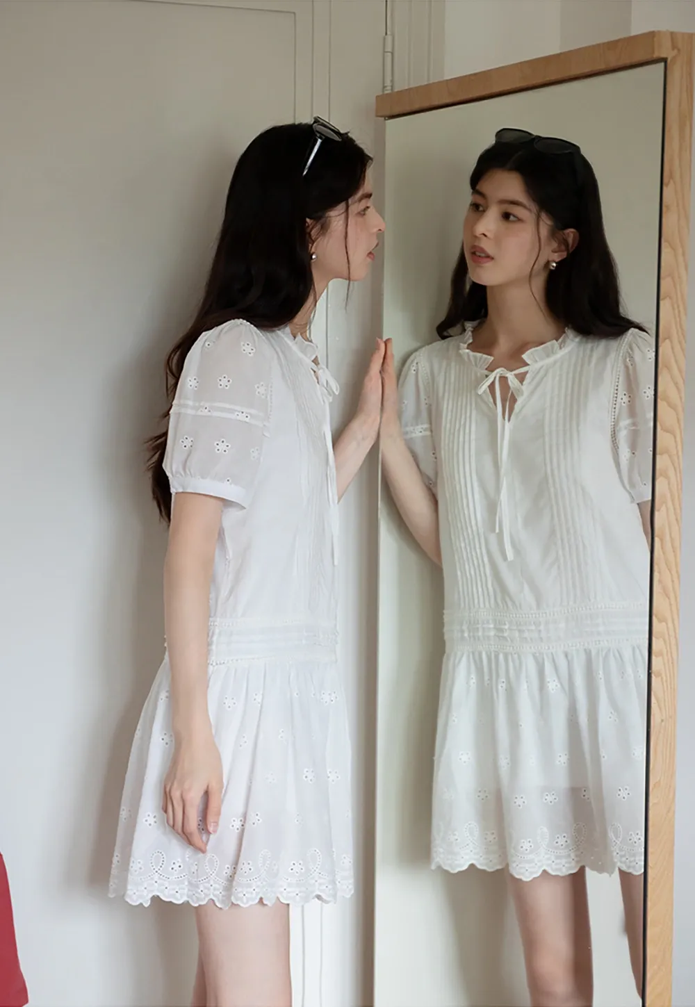 Women’s Eyelet Lace Babydoll Tunic