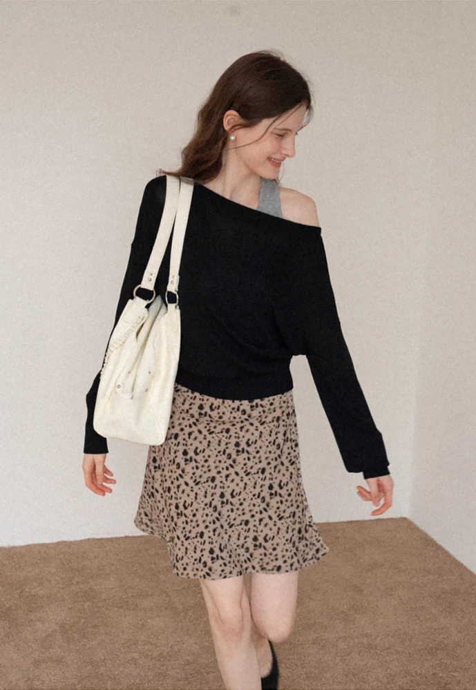 Off-Shoulder Knit Sweater