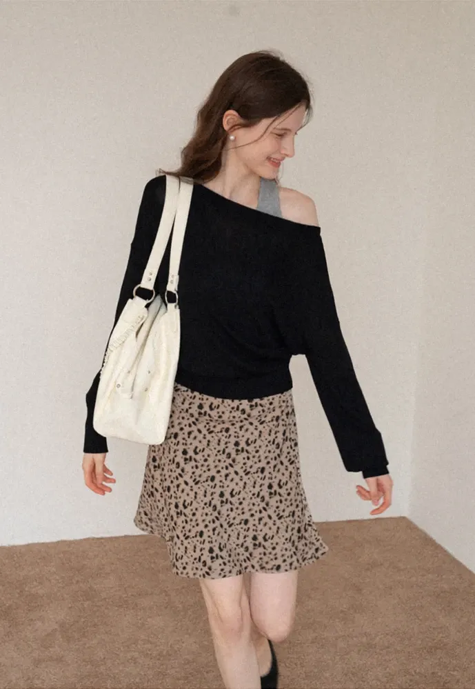 Off-Shoulder Knit Sweater