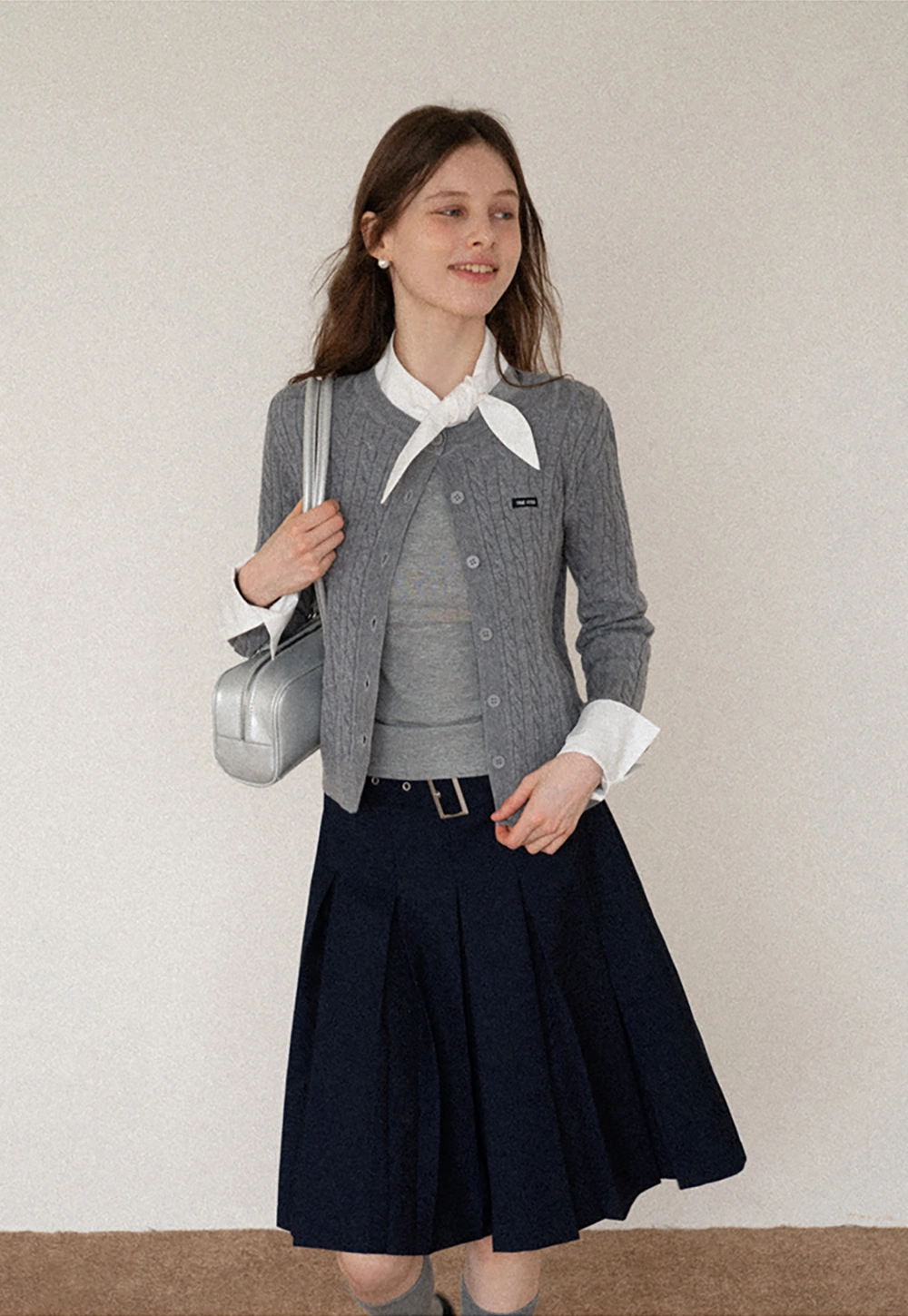 Women's Belted Pleated Mini Skirt