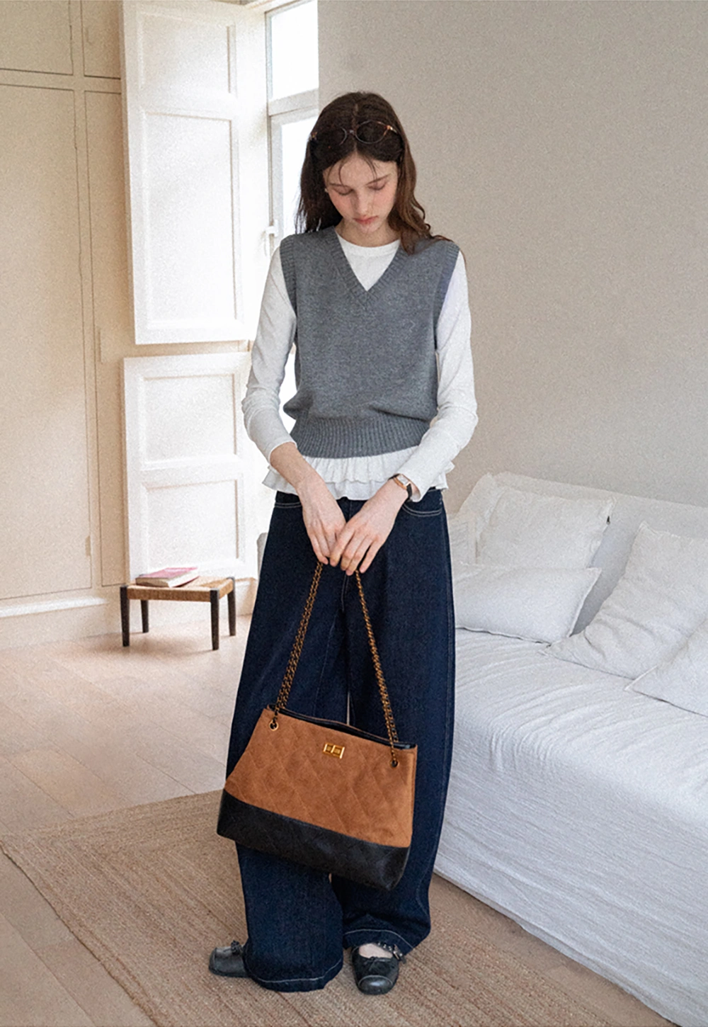 Women's Ruffled Hem Long Sleeve Tee