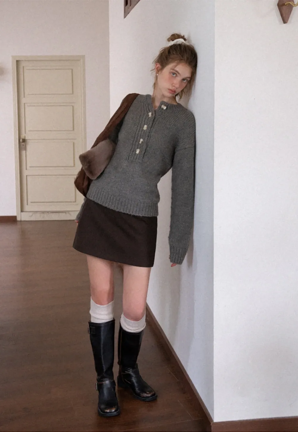 Womens Long Sleeve Mock Neck Sweater