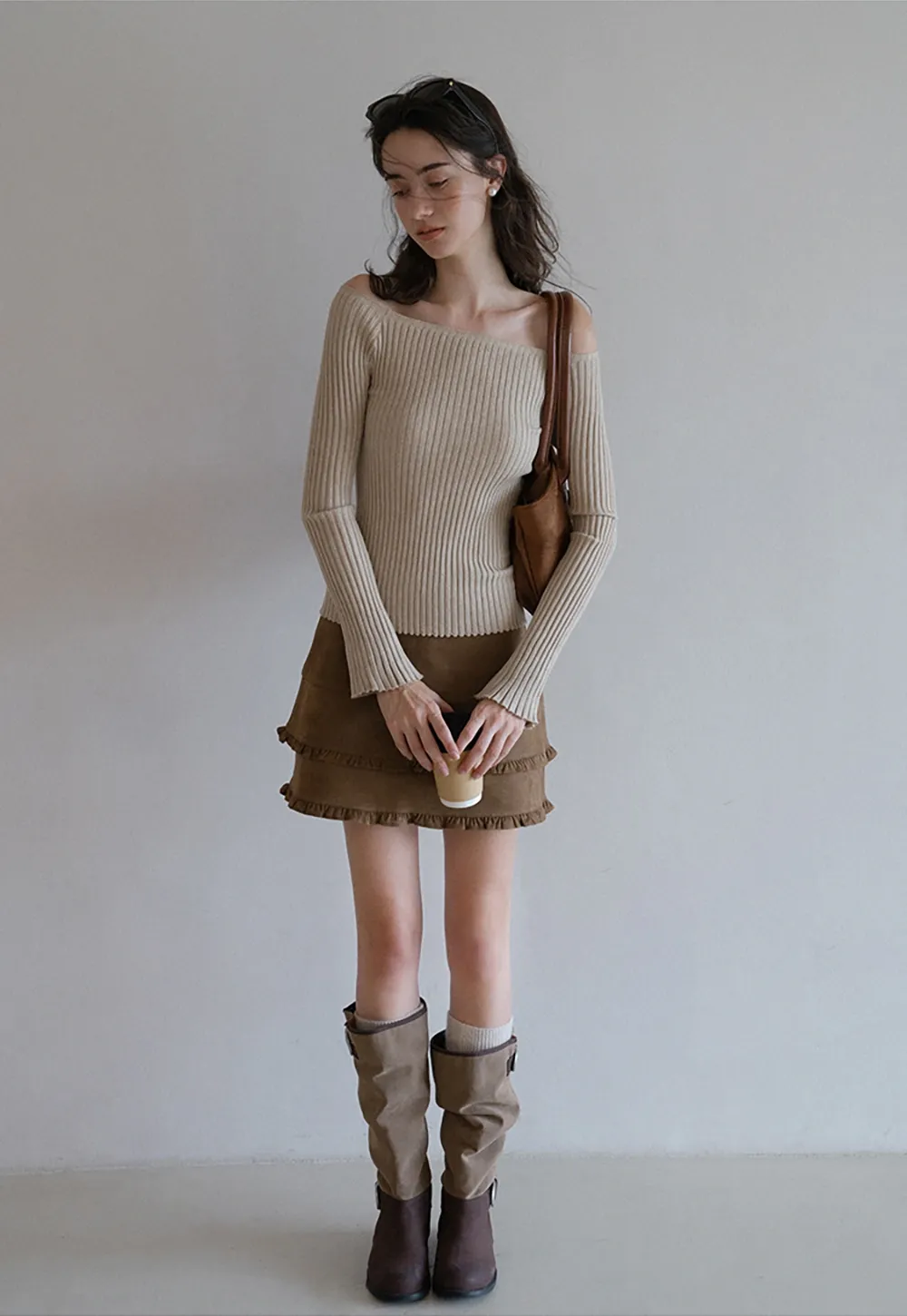 Elegant Off Shoulder Knit Top