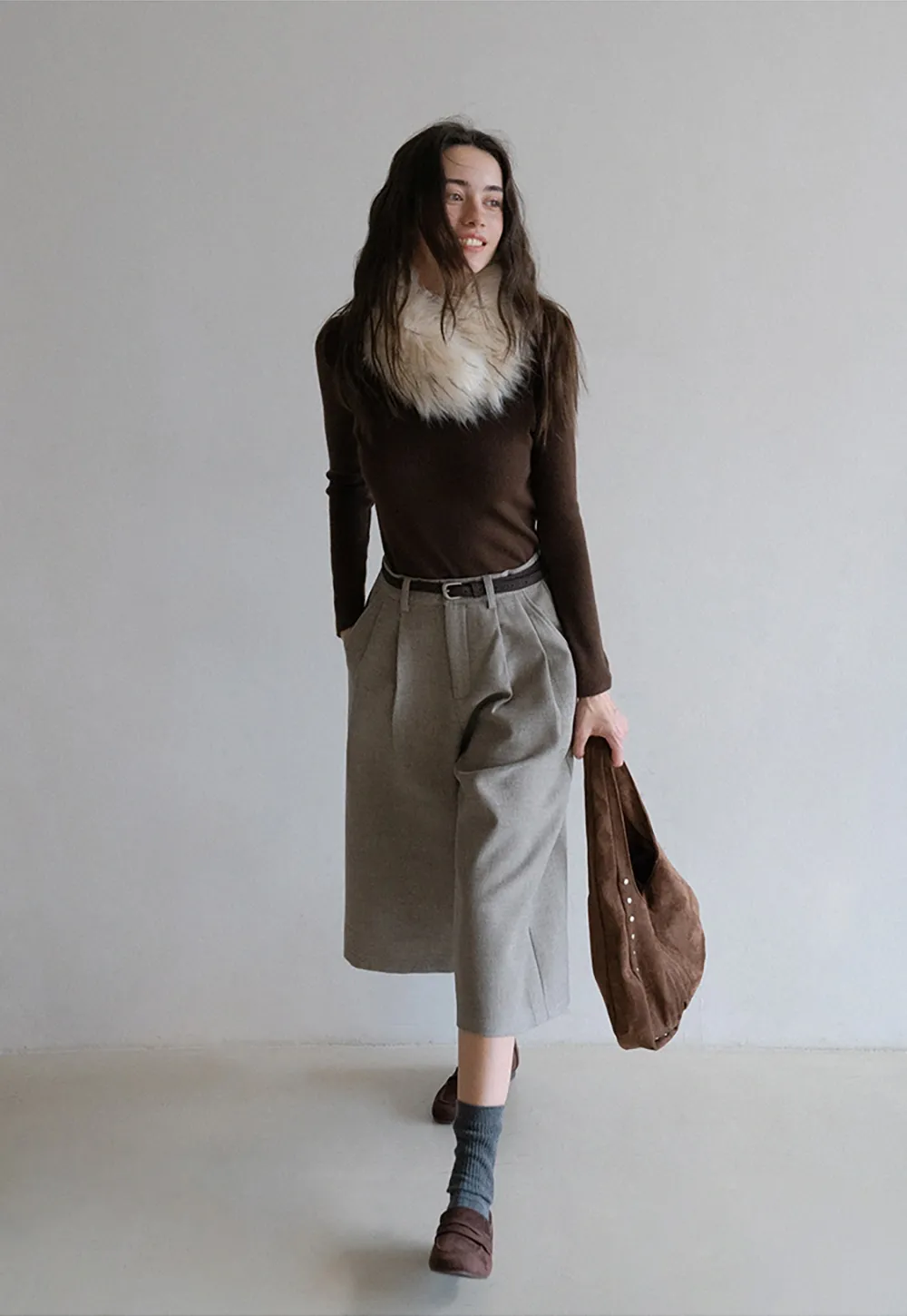 Cozy Maillard Vibes Fur Collar Scarf