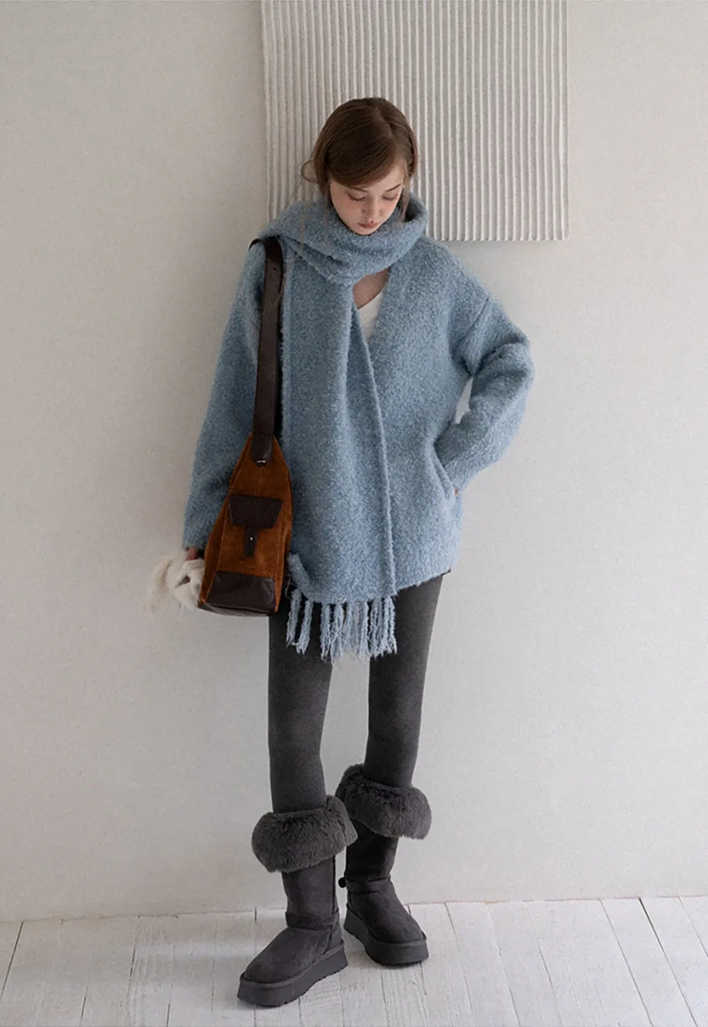 Women Warm Fuzzy Knit Cardigan