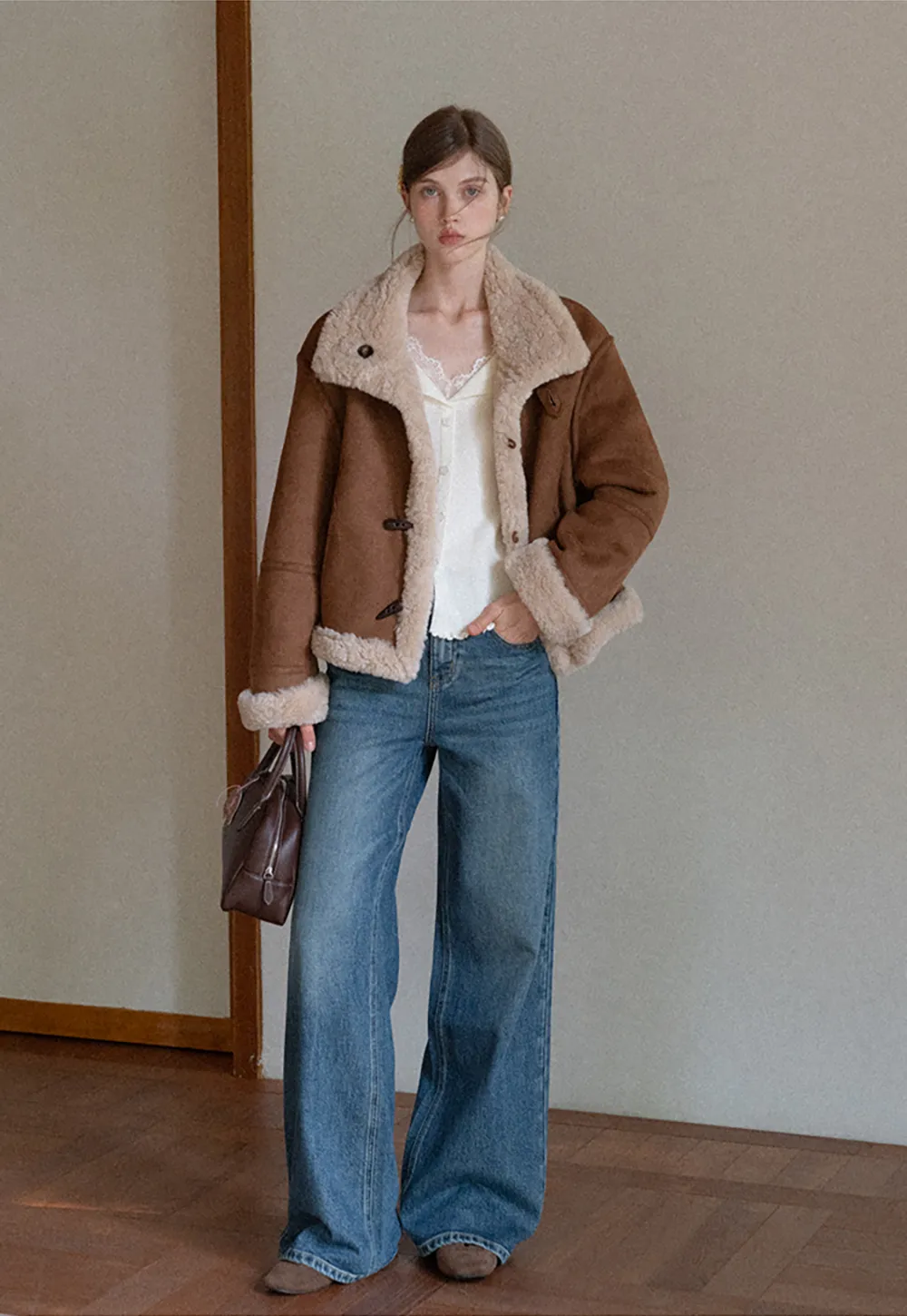 Vintage Wash Wide-Leg Jeans