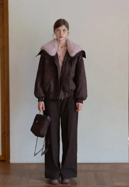 High Waist Corduroy Wide Leg Pants