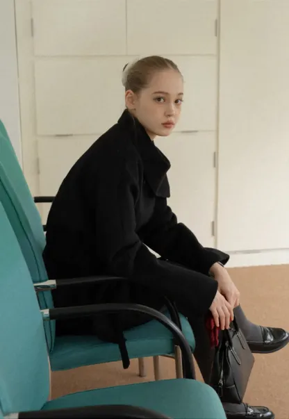 Belted Double Breasted Wool Coat