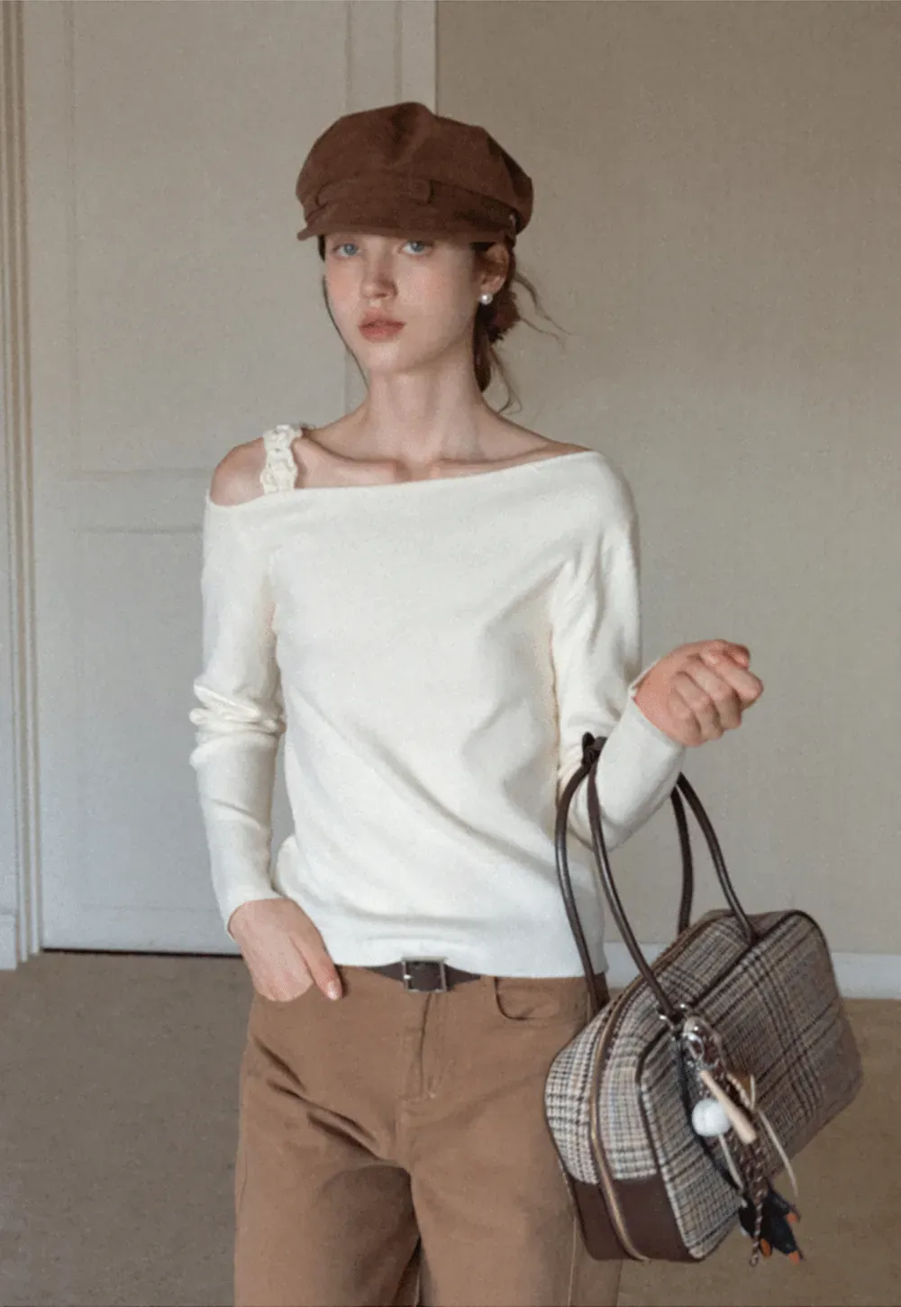 One Shoulder Long Sleeve Top