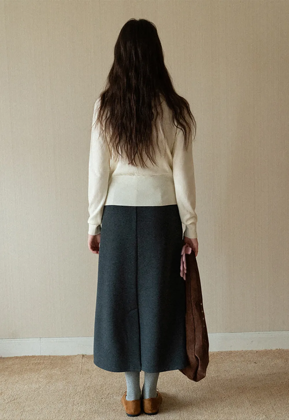 Collar Detail Knit Sweater with Side Button Hem