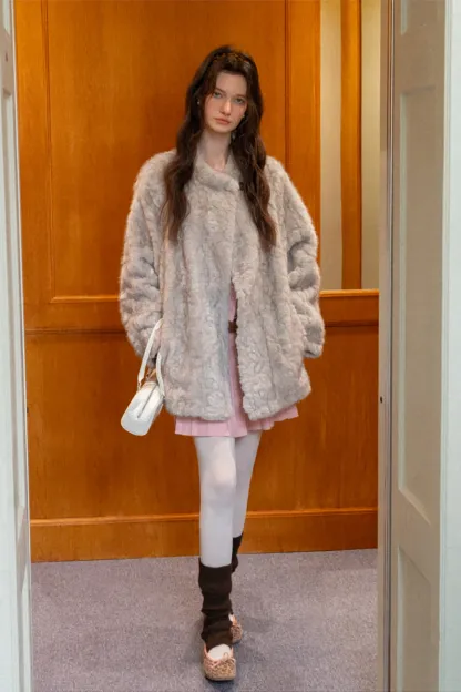 Chic Faux Fur Leather Jacket