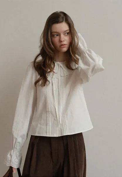 Pleated Wide-Leg Corduroy Pants