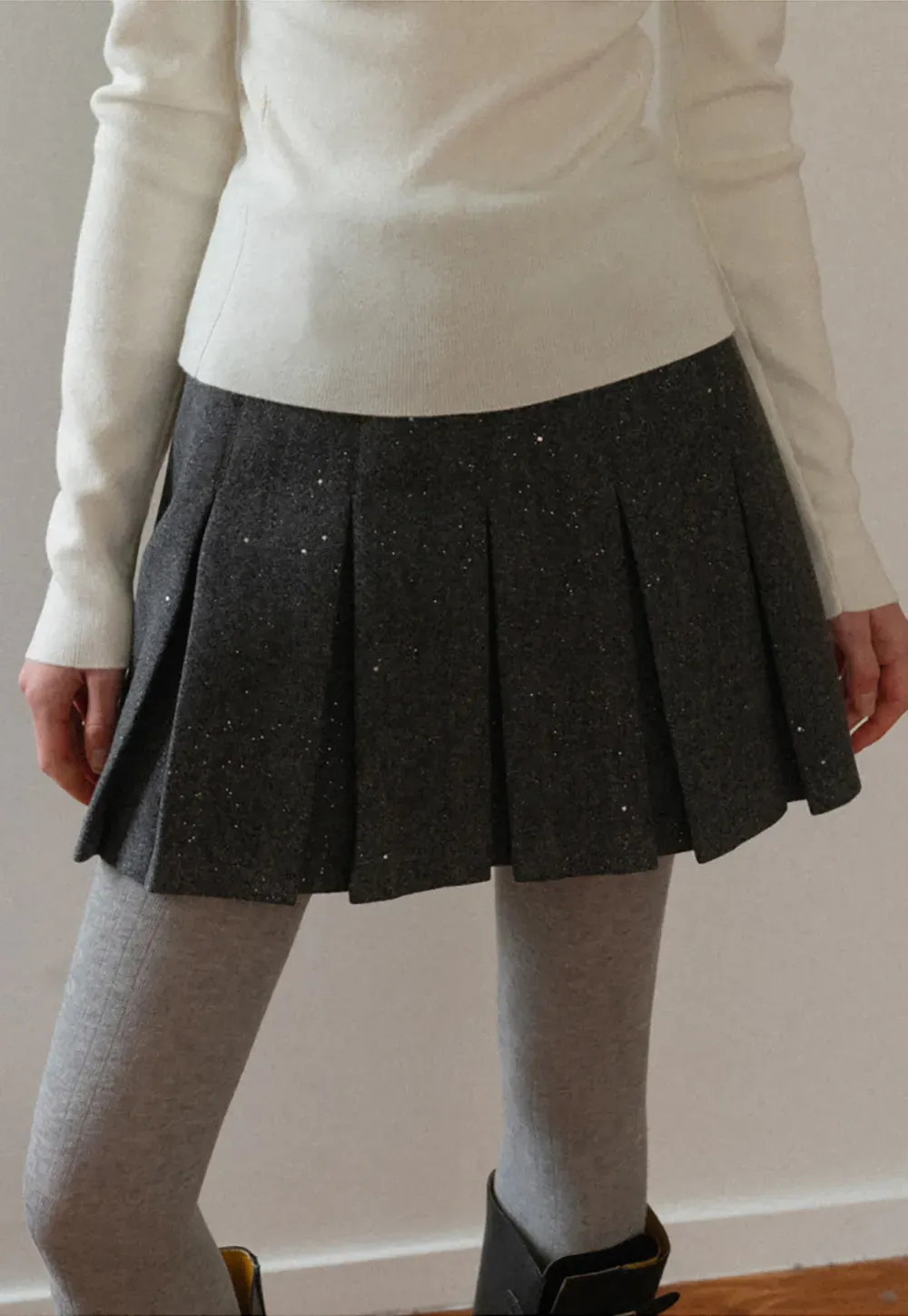 Sparkle Pleated Mini Skirt