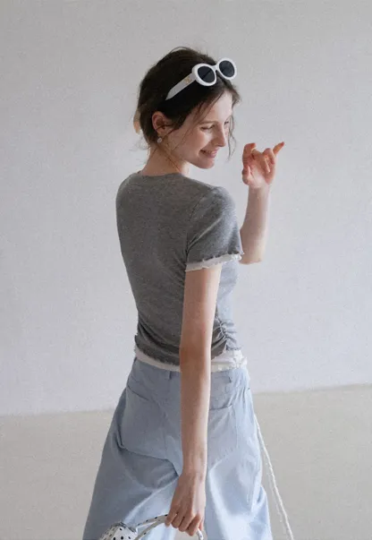 Women's Layered Look Short Sleeve T-Shirt