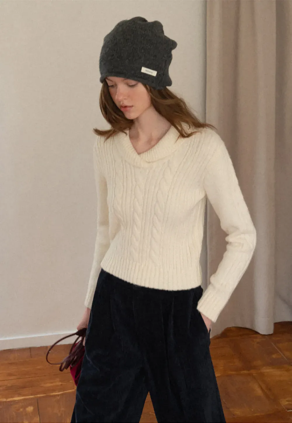 Velvet Wide-Leg Trousers