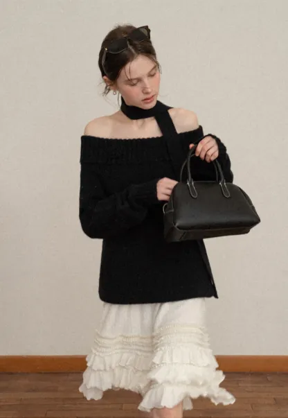 Women White Ruffled Skirt with Tiered Design