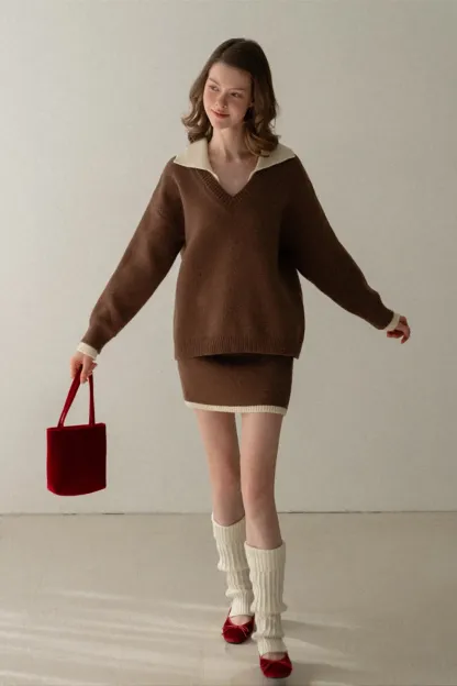 Cozy Knit Sweater and Skirt Set