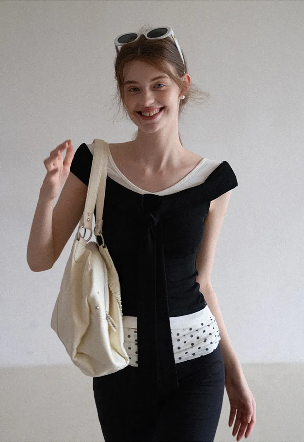 Layered Look Knit Tank with Back Tie