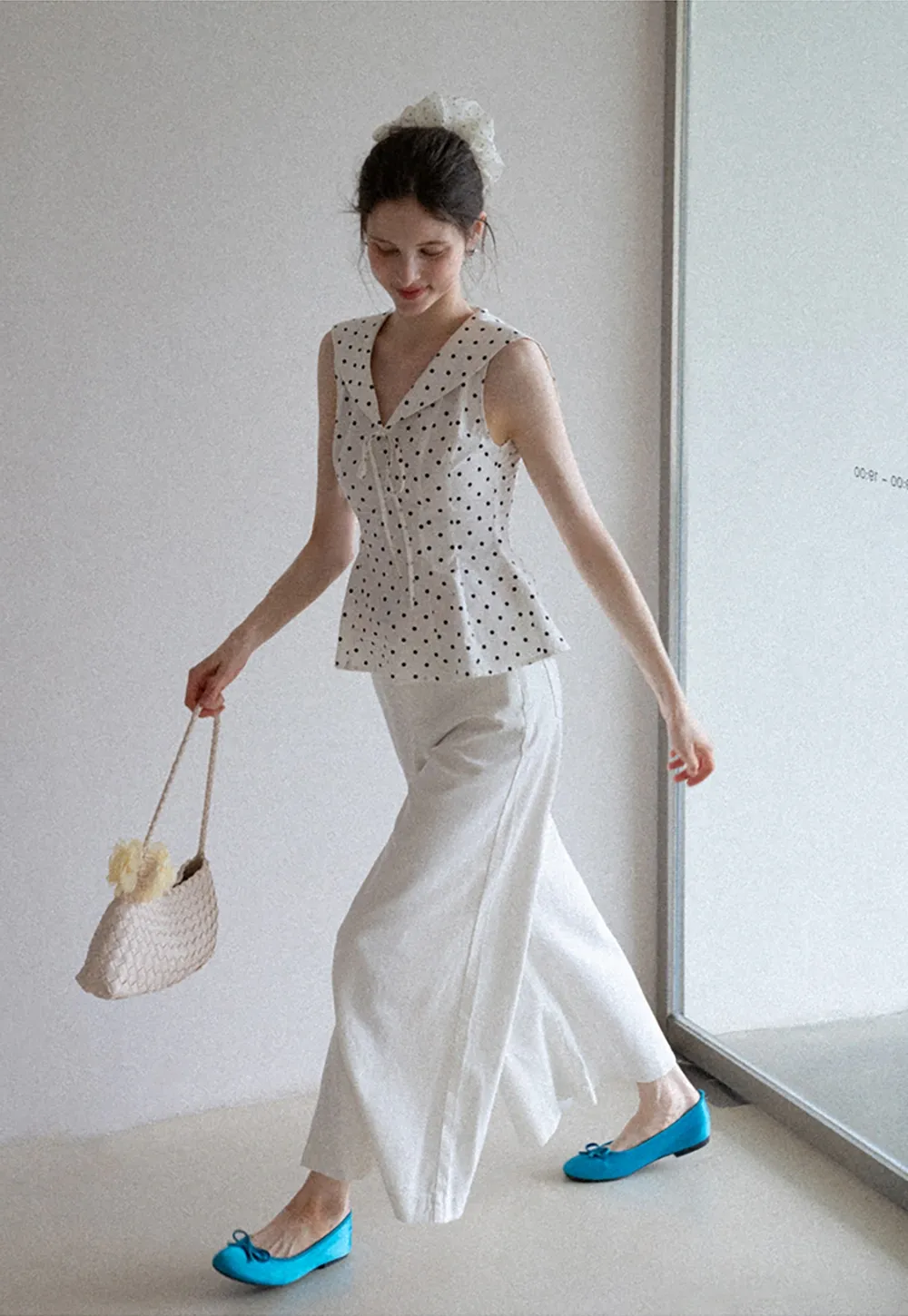 Women's Polka Dot Peplum Blouse