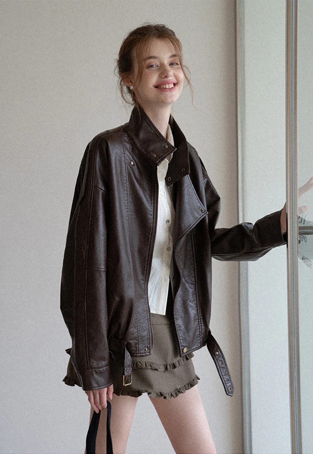 Women's Lightweight Button Down Shirt with 3/4 Sleeves