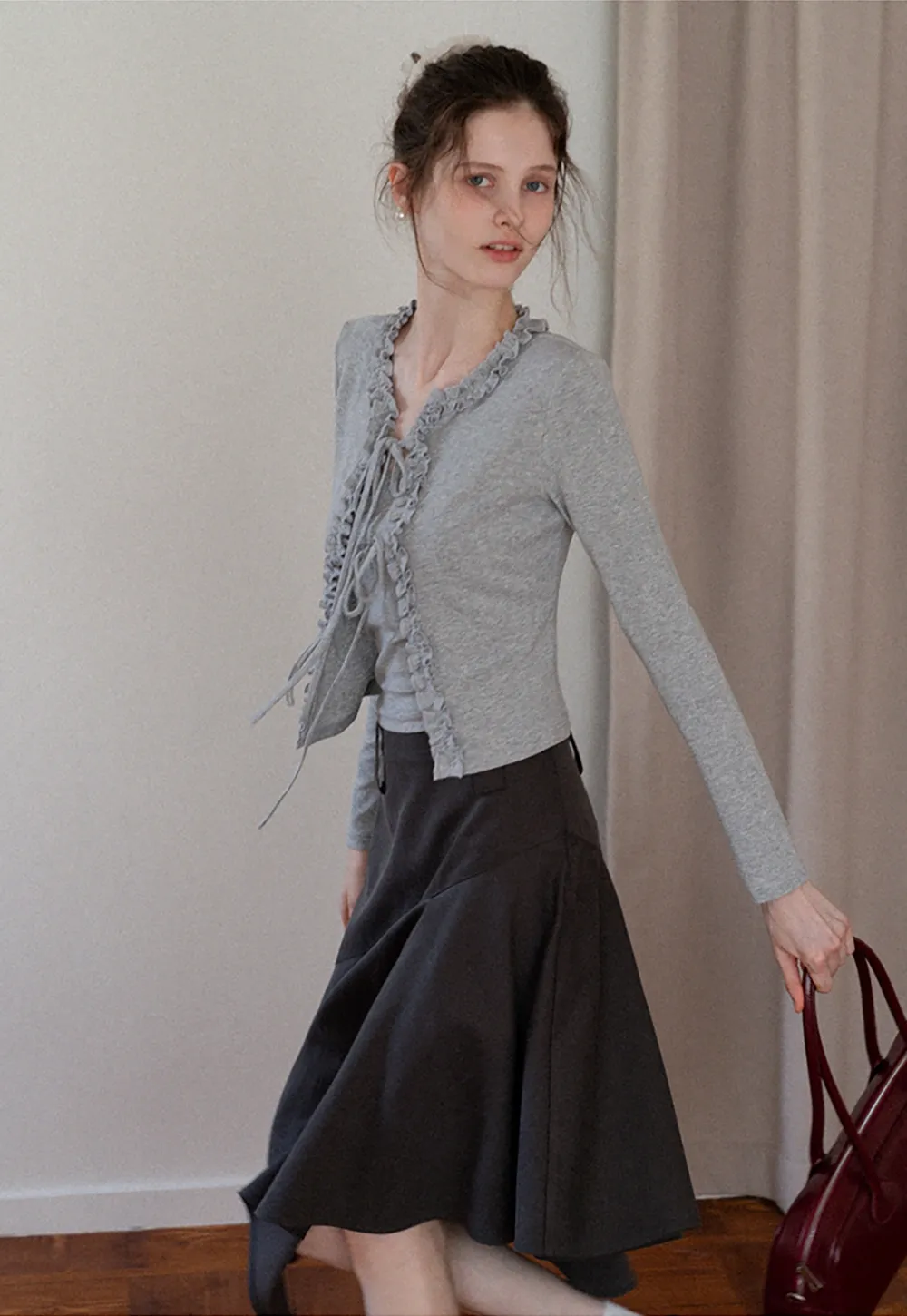 Women's Asymmetrical A-Line Midi Skirt