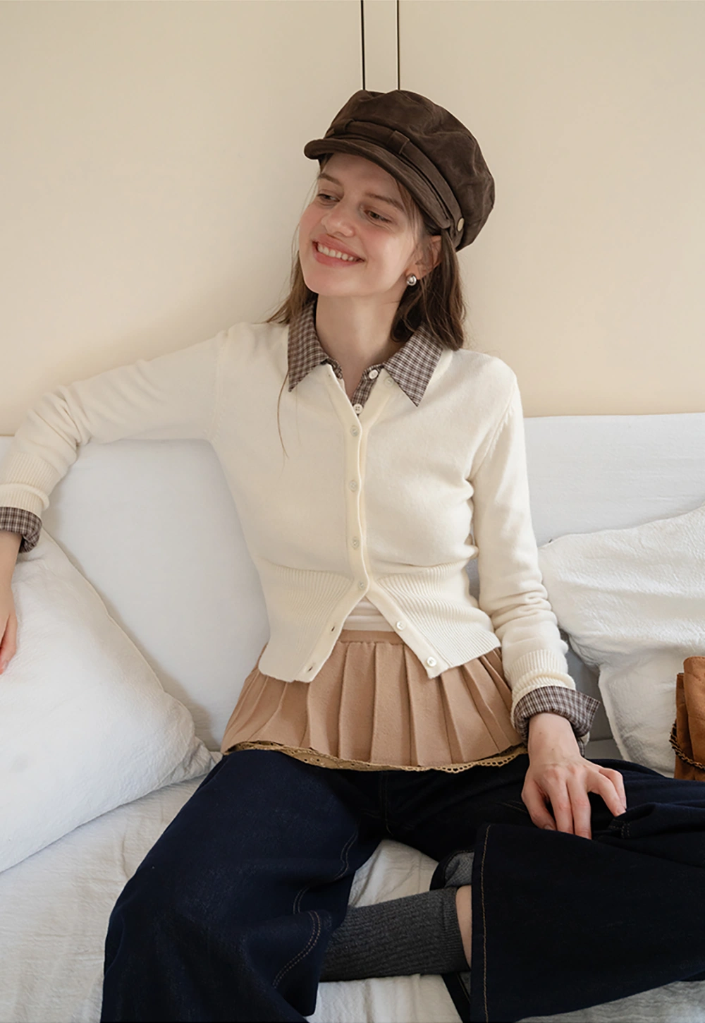 Women's Casual Crewneck Knit Cardigan