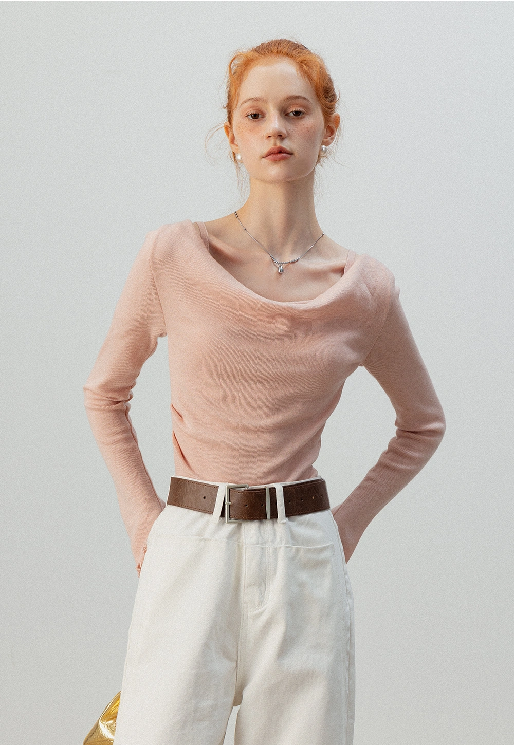 Women's Off-Shoulder Knit Top with Straps – EGGKA