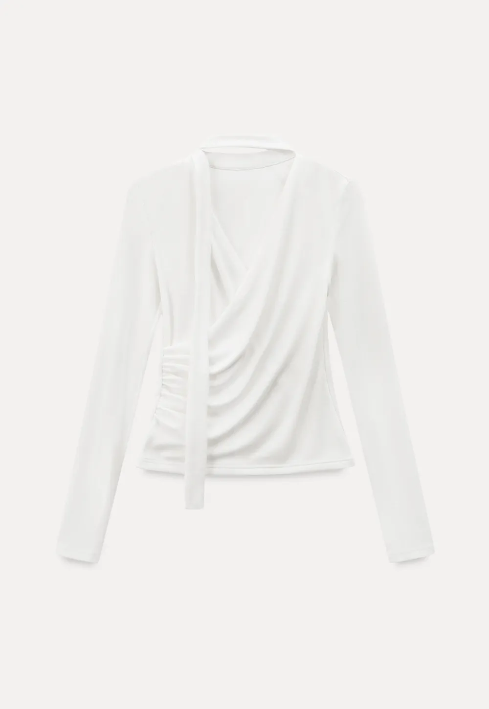 V neck long sleeve top with choker design