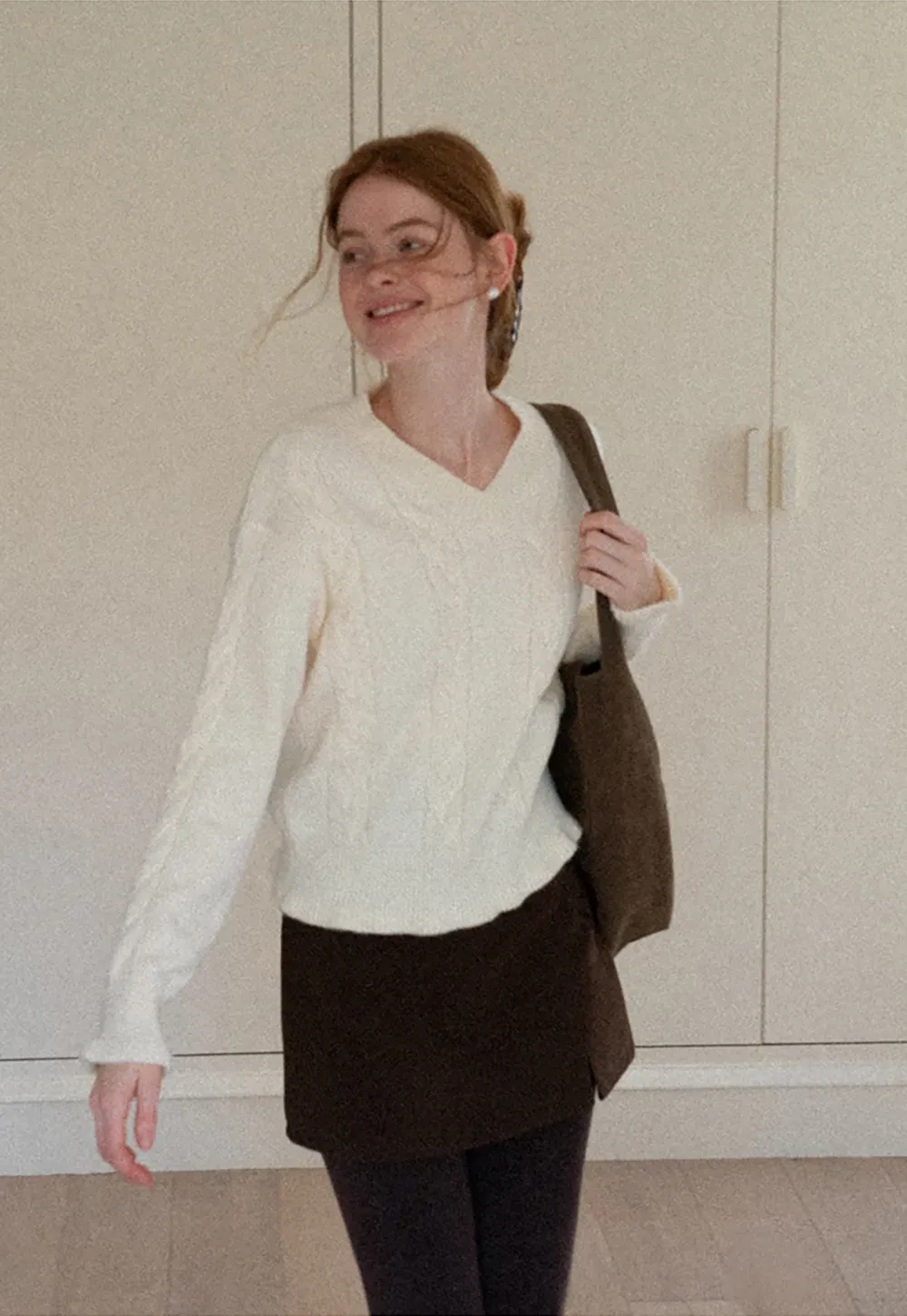 Women's Knit Sweater Round Neck Long Sleeve Casual Wear