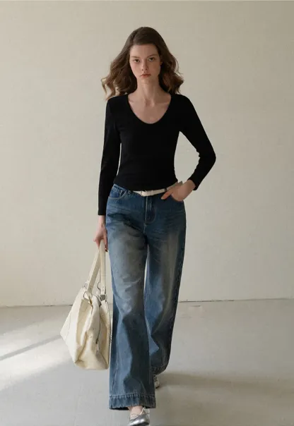 Elegant Basic Long Sleeve Top for Women