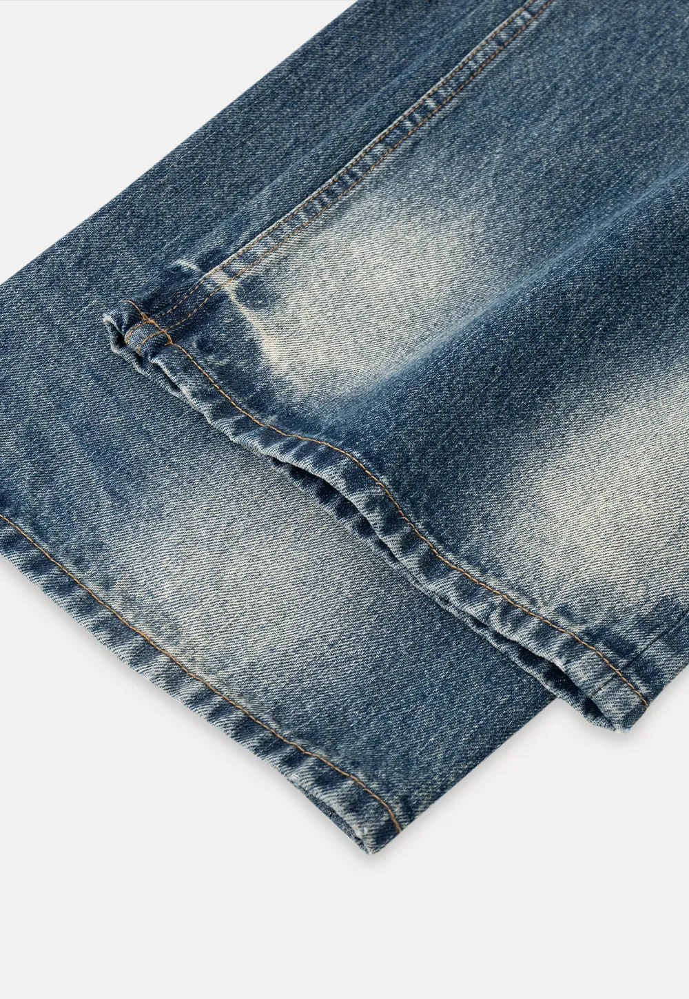 Wide leg high waist denim jeans with faded wash design